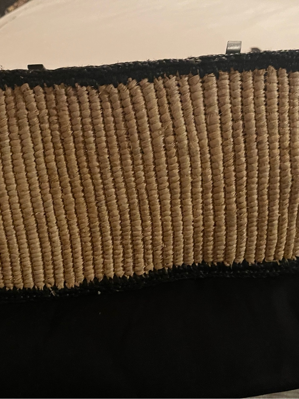 DeMellier Natural Straw Tote with Black Leather Trim - Picture 4 of 4